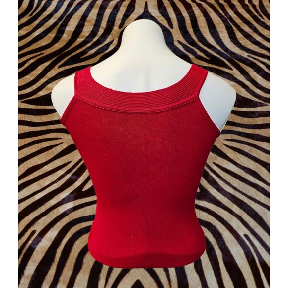 Vintage 90s Deadstock Hera USA Body Con Top Red Stripe Size M - Picture 3 of 4